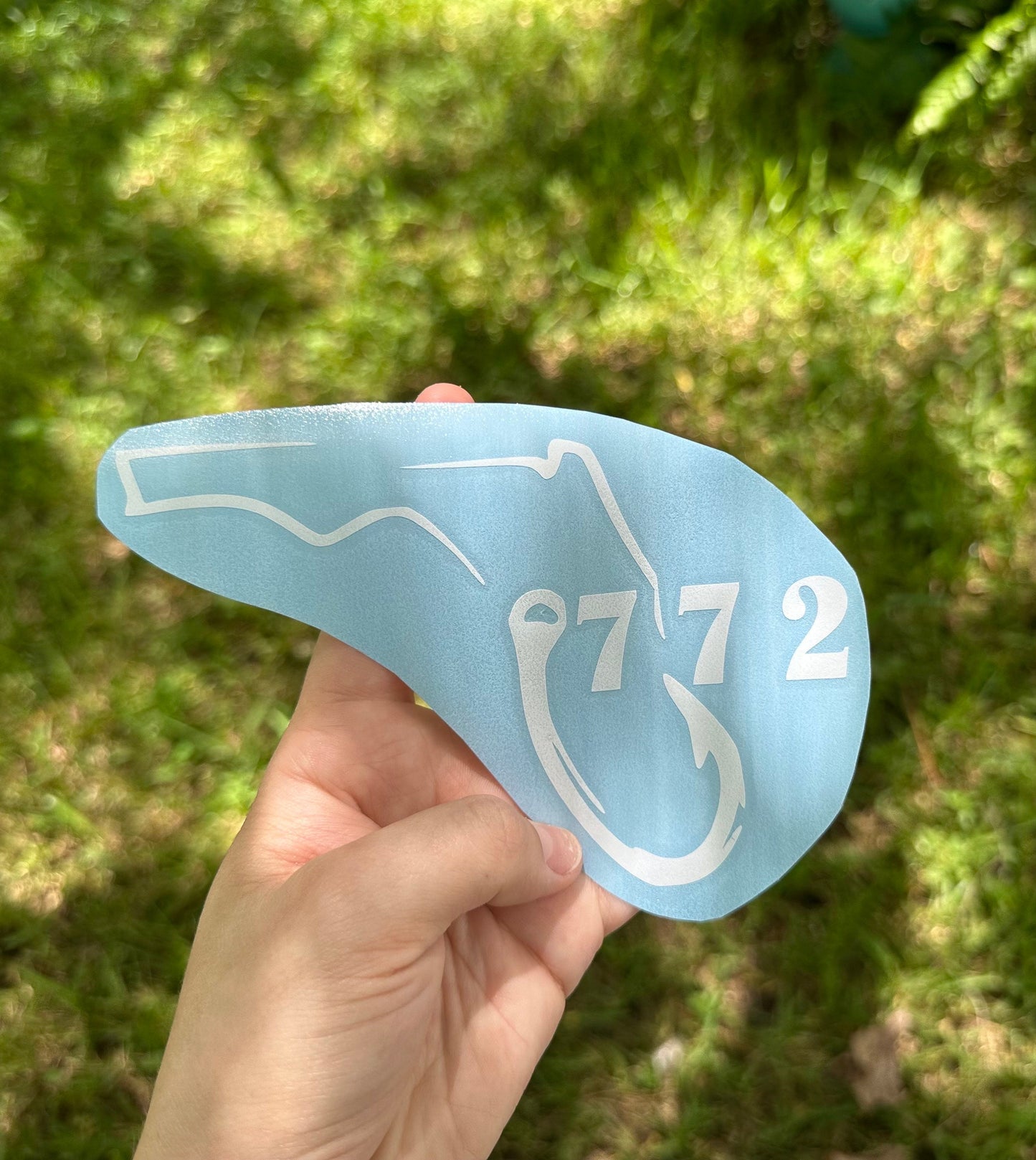 772 Florida Hook Decal | CUSTOM Area Code Florida Decal | Car Decal | Fishing Hook | Fishing FL | Florida |