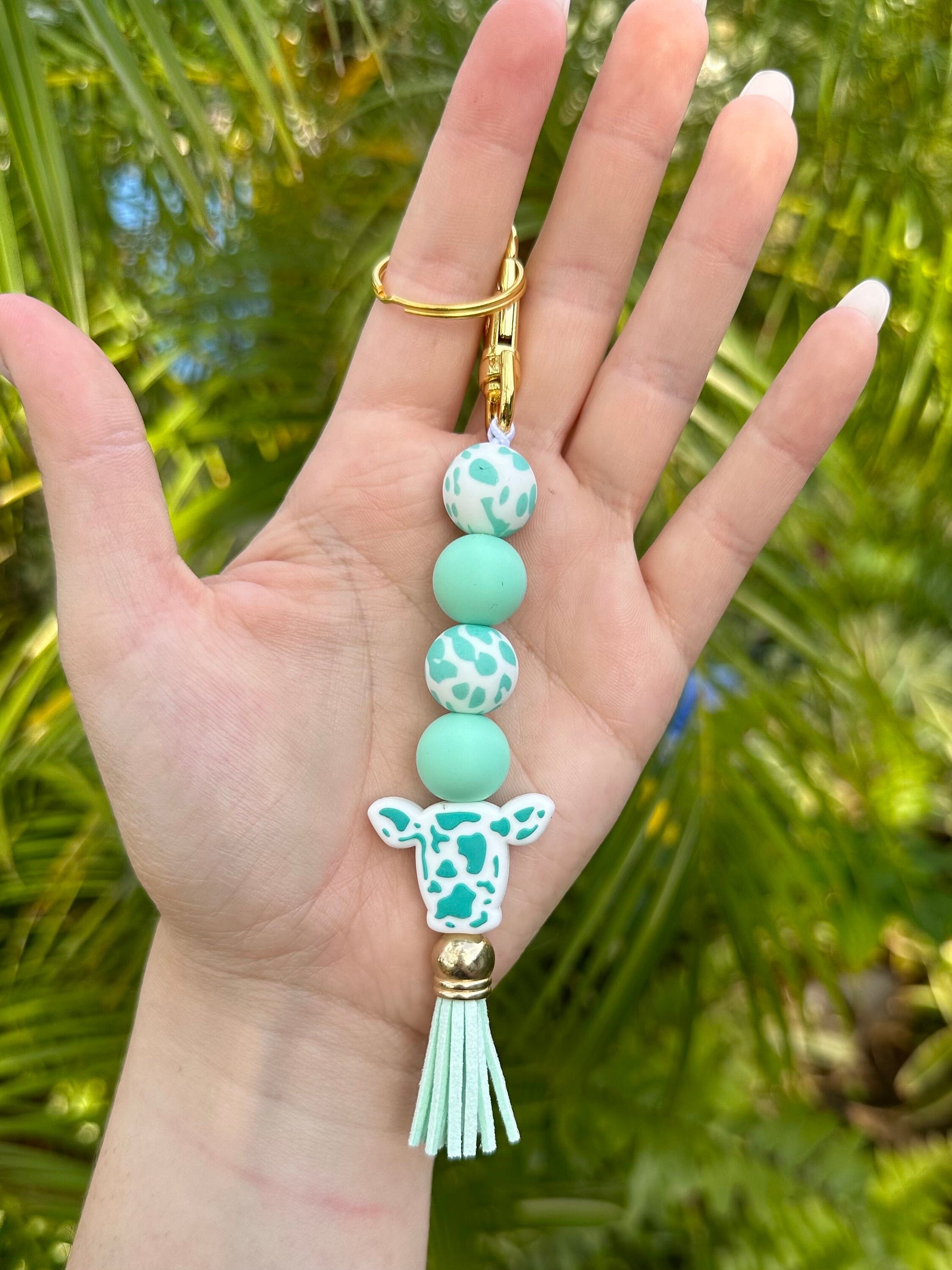 Keychain | Cow Keychain | Cow Print Keychain | Pink Cow Keychain | Western Keychain | Cute Cow | Gift | Freshie |